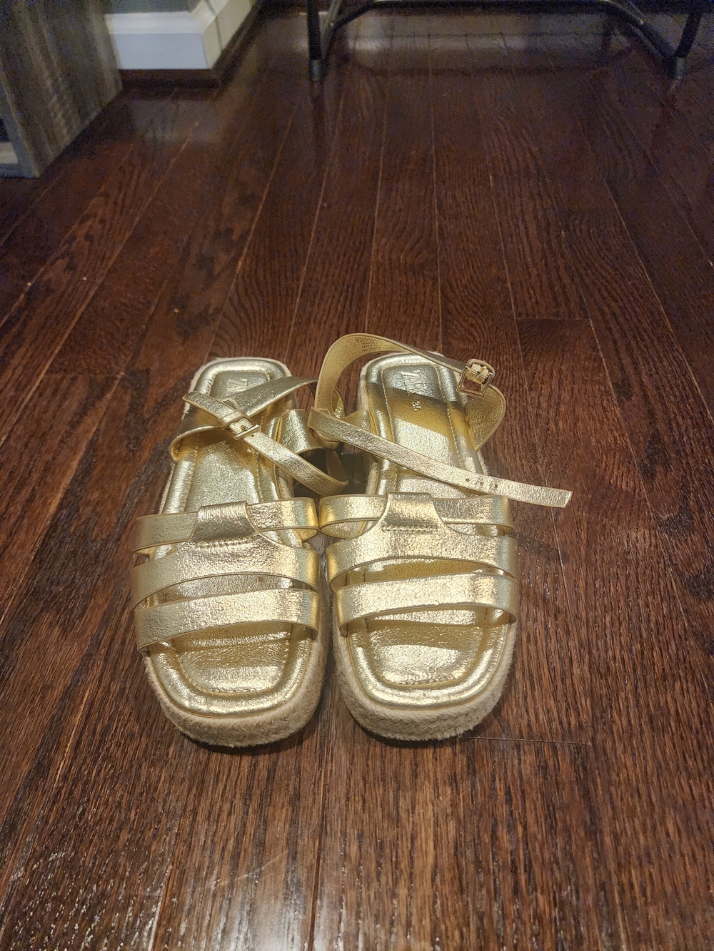 Kids Metallic Gold Strappy Sandals